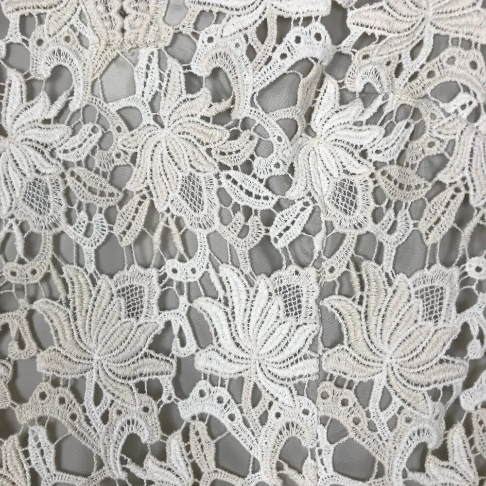 Ann Taylor  Lace V-neck Sleeveless Dress Ivory & Cream Size 2  NWT - Picture 6 of 13